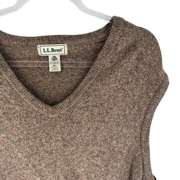 LL Bean Sweater Vest Mens XL Brown Lambswool Scotland Vintage Grandpa Academia - Picture 6 of 12